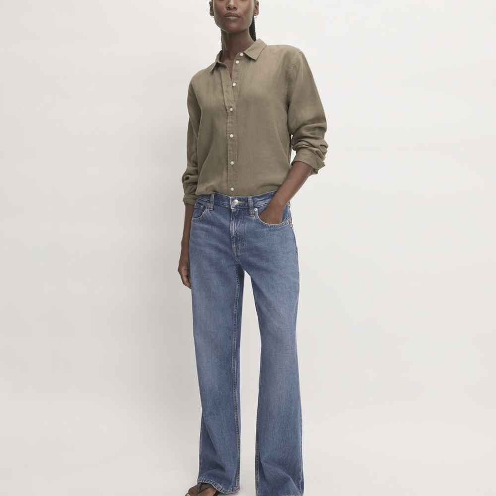 Everlane The Slouch Bootcut Jean in Light Wash (Ricky) , 27 REGULAR
